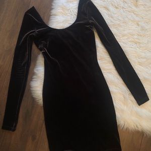 Black Velvet Low Back Aritzia Dress